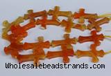 CFG1231 15.5 inches 32*45mm - 35*48mm cross dragon veins agate beads