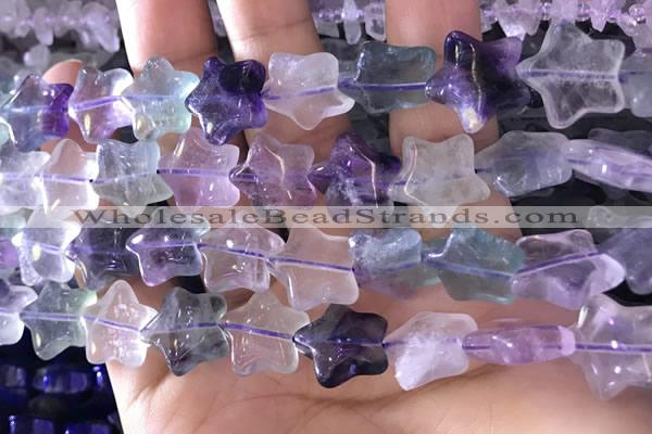 CFG1301 15.5 inches 15mm carved star fluorite gemstone beads