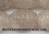 CFG1504 15.5 inches 15*20mm carved rice pink quartz beads