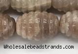 CFG1507 15.5 inches 15*20mm carved rice moonstone beads