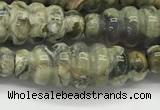 CFG1544 15.5 inches 10*30mm carved rice rhyolite gemstone beads