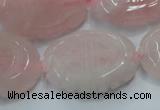 CFG207 15.5 inches 22*30mm carved oval rose quartz gemstone beads