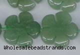 CFG218 15.5 inches 24mm carved flower green aventurine beads