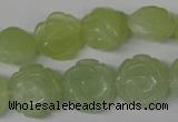 CFG233 15.5 inches 16mm carved flower New jade gemstone beads