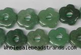 CFG255 15.5 inches 15mm carved flower green aventurine beads