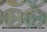 CFG265 15.5 inches 25mm carved coin amazonite gemstone beads