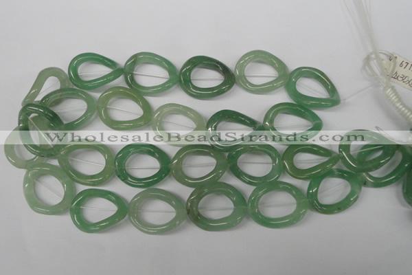 CFG267 15.5 inches 25*30mm carved oval green aventurine beads