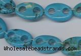 CFG291 15.5 inches 12*18mm carved oval turquoise beads