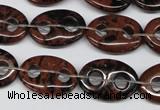 CFG292 15.5 inches 15*20mm carved oval mahogany obsidian beads