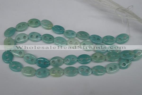 CFG294 15.5 inches 15*20mm carved oval amazonite gemstone beads