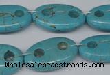 CFG299 15.5 inches 16*26mm carved oval turquoise beads