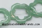 CFG34 15.5 inches 30mm carved flower green aventurine jade beads