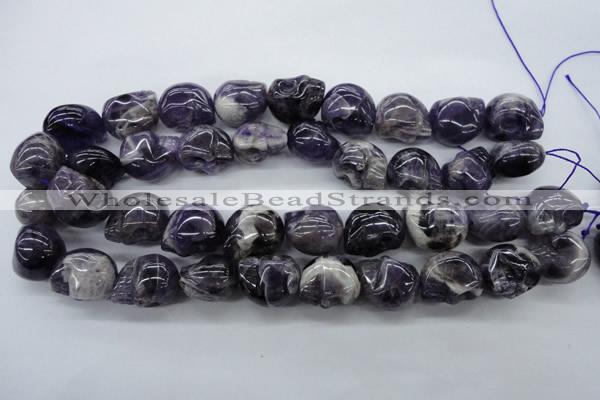 CFG343 15.5 inches 18*22mm carved skull dogtooth amethyst beads