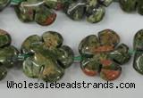 CFG451 15.5 inches 20mm carved flower unakite gemstone beads