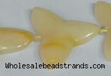 CFG521 15.5 inches 34*37mm carved flower yellow aventurine beads