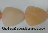 CFG526 15.5 inches 25*25mm carved triangle pink aventurine beads