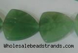 CFG531 15.5 inches 25*25mm carved triangle green aventurine beads