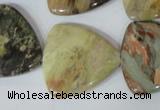 CFG532 15.5 inches 25*25mm carved triangle jasper gemstone beads