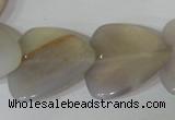 CFG538 15.5 inches 25*25mm carved triangle grey agate beads