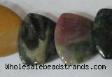 CFG540 15.5 inches 25*25mm carved triangle Indian agate beads