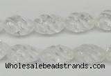 CFG56 15.5 inches 10*16mm carved rice white crystal gemstone beads