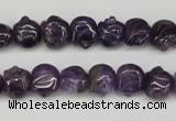 CFG59 15.5 inches 8*10mm carved pig-shaped amethyst gemstone beads