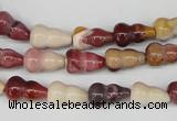 CFG61 15.5 inches 8*13mm carved calabash mookaite gemstone beads