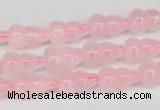 CFG63 15.5 inches 8*13mm carved calabash rose quartz beads