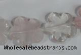 CFG652 15.5 inches 20mm carved flower rose quartz beads