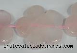 CFG653 15.5 inches 30mm carved flower rose quartz beads