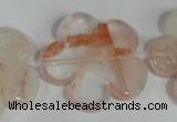 CFG659 15.5 inches 30mm carved flower pink quartz beads