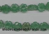 CFG70 15.5 inches 10mm carved flower green aventurine beads