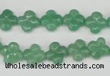 CFG74 15.5 inches 11*11mm carved flower green aventurine beads