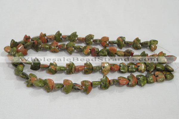 CFG770 15.5 inches 10*15mm carved animal unakite gemstone beads