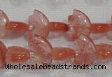 CFG785 15.5 inches 10*15mm carved animal cloudy quartz beads