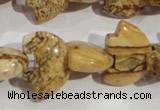 CFG807 12.5 inches 14*18mm carved animal picture jasper beads