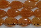 CFG817 12.5 inches 15*20mm carved leaf red aventurine beads wholesale