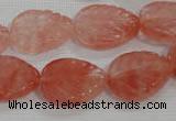 CFG819 12.5 inches 15*20mm carved leaf cherry quartz beads wholesale