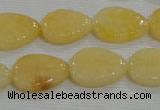 CFG820 12.5 inches 15*20mm carved leaf yellow jade beads wholesale