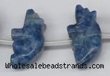 CFG861 Top-drilled 10*20mm carved animal lapis lazuli gemstone beads