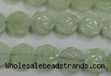 CFG883 15.5 inches 12mm carved flower New jade gemstone beads