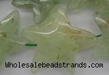 CFG920 30*33mm faceted & carved star green rutilated quartz beads