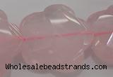 CFG967 15.5 inches 32*33mm faceted & carved flower rose quartz beads