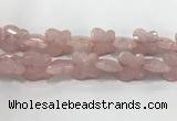 CFG973 15.5 inches 30*33mm carved butterfly rose quartz beads