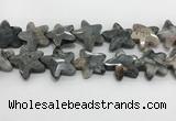 CFG984 15.5 inches 33*33mm carved star eagle eye jasper beads