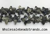 CFG985 15.5 inches 33*33mm carved star grey opal gemstone beads