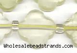 CFG991 15 inches 16mm - 17mm carved flower lemon quartz beads