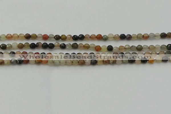 CFJ210 15.5 inches 4mm faceted round fancy jasper beads wholesale