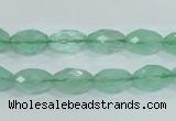 CFL102 15.5 inches 8*12mm faceted rice natural green fluorite beads