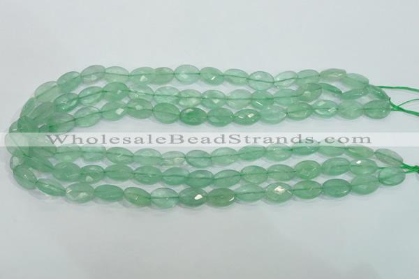 CFL103 15.5 inches 10*14mm faceted oval natural green fluorite beads